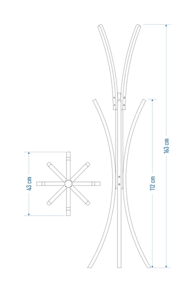 Vesti Ahşap Ayaklı Portmanto Elbise Askılığı - 3