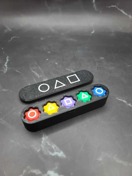 Squid Game Gonggi 5 Taş Oyun Seti, Özel Uzun Kutulu, Ağır Taşlı Versiyon - 4