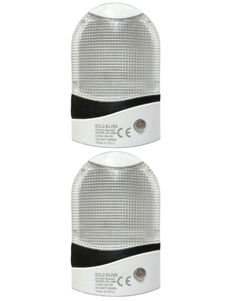 Gold Silver (2 Adet) GS-120 Fotoselli Gece Lambası Fiş Priz (Beyaz Işık)