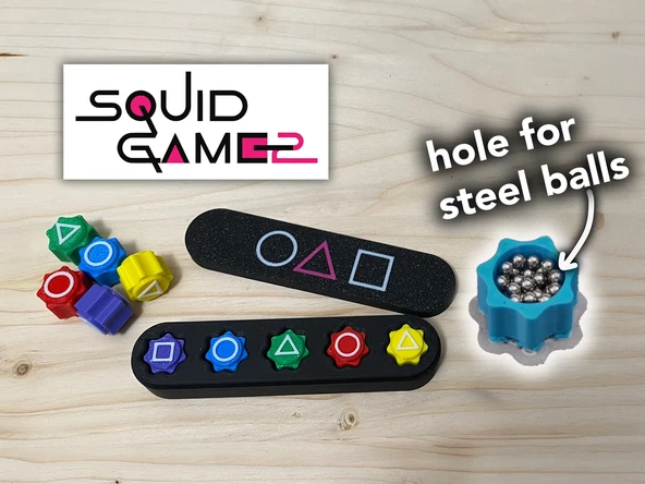 Squid Game Gonggi 5 Taş Oyun Seti, Özel Uzun Kutulu, Ağır Taşlı Versiyon