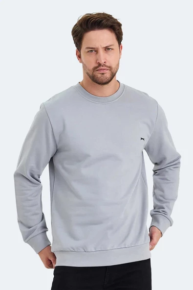 Erkek Oversize Uzun Kol Sıfır Yaka Sweatshırt-7094