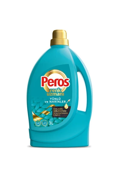 Peros Sıvı Bakım Renk Uzmanı Yünlü & Hassas Giysiler için Sıvı Çamaşır Deterjanı 3 L
