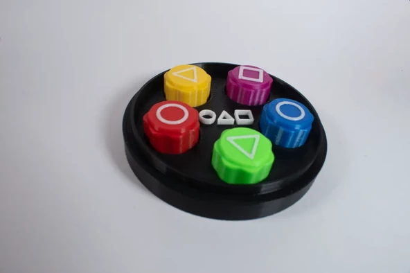 Squid Game Gonggi 5 Taş Oyun Seti, Özel Yuvarlak Kutulu, Ağır Taşlı Versiyon - 2