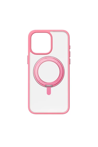 Momax Apple iPhone 15 Pro Roller Mag Safe Kılıf Açık Pembe - 1