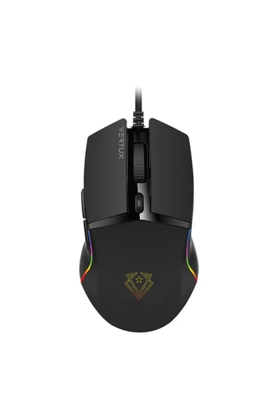 VERTUX Oyuncu Mouse Gecikmesiz Hassas Oyun Özel Led Işıklı 6.400 Dpı - Argon