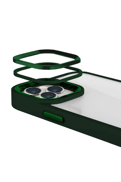 Buff Labs iPhone 15 Pro Max Uyumlu  New Air Bumper Kılıf Green - 4