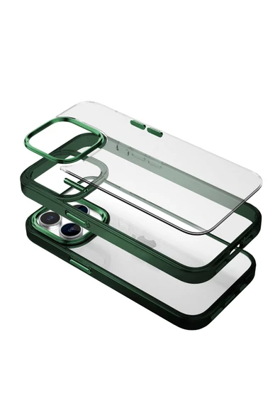 Buff Labs iPhone 15 Pro Max Uyumlu  New Air Bumper Kılıf Green - 3