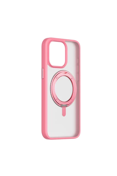 Momax Apple iPhone 15 Pro Roller Mag Safe Kılıf Açık Pembe - 2