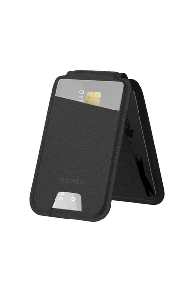 Momax 1-Wallet Magnetic stand card holder (Black) - 3