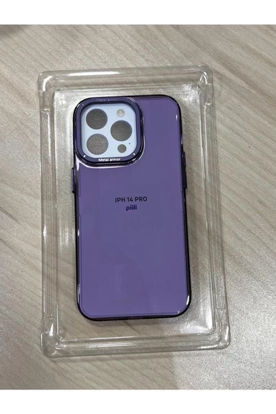 Piili Uyumlu Iphone 14 Pro Metal Armor Kilif Mor - 1
