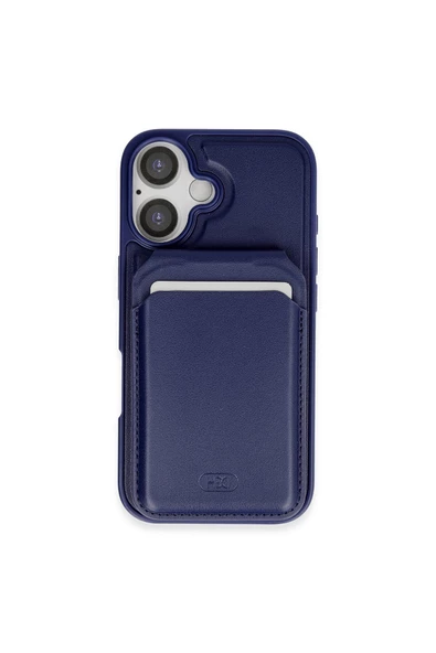 HDD iPhone 16 Uyumlu Kılıf Deri Tasarımlı Kartlıklı Standlı Yükseltilmiş Kenar Korumalı