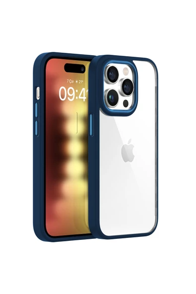 Buff Labs Buff iPhone 15 Pro Uyumlu New Air Bumper Kılıf Blue