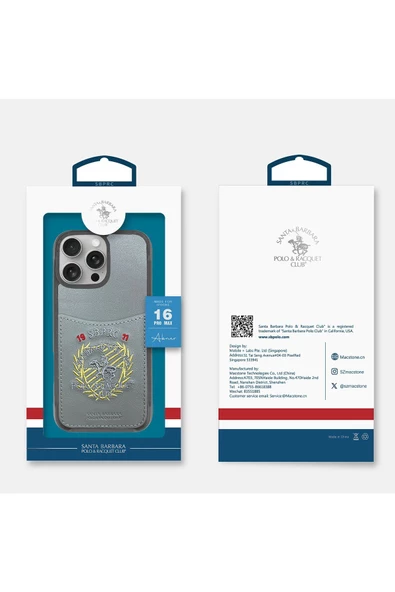 Santa Barbara Polo & Racquet Club Sbprc Iphone 16 Pro Max Uyumlu Kılıf Abner Içi Süet Nakış Desenli Kartvizitli Kapak - 5