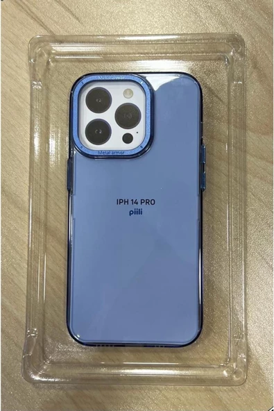 Piili Iphone 14 Pro Metal Armor Kilif Açık Mavi Uyumlu - 1