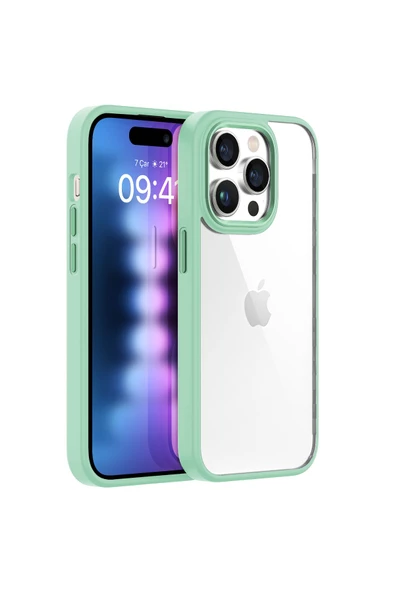 Buff Labs Buff iPhone 15 Pro Max New Air Bumper Uyumlu  Kılıf Light Green