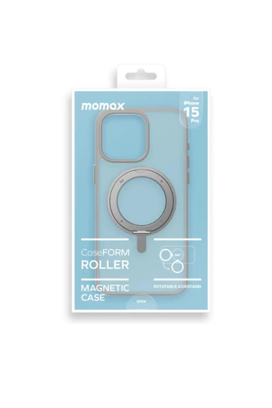 Momax Roller Caseform Magnetic Case İPhone 15 Pro Uyumlu (grey)