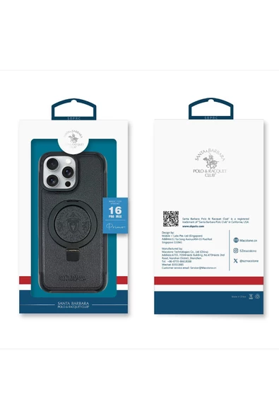 Santa Barbara Polo & Racquet Club Sbprc Iphone 16 Uyumlu Kılıf Aleminyum Standlı Magsafe Pu Deri Mekanik Tuşlu Primo Kapak - 5