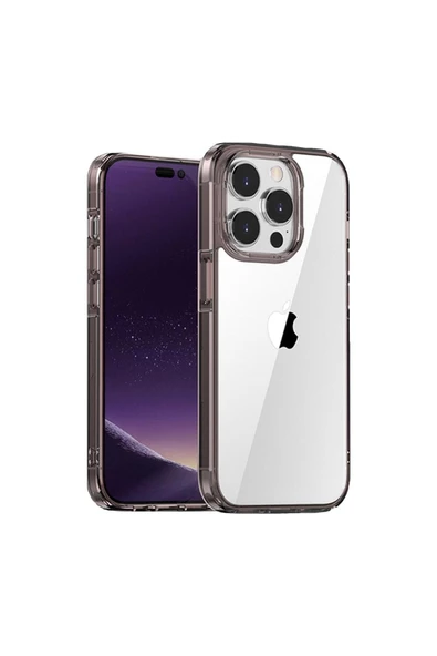 BİKAPAK ELIT CRYSTAL IPHONE 15 PRO MAX ŞEFFAF SİYAH KAPAK - 1