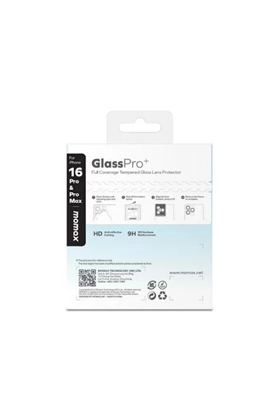 Momax İphone 16 pro / iphone 16 pro max Glasspro full coverage tempered glass lens protector uyumlu - 3