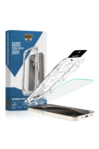 Buff iPhone 16 Pro Max Glass EasyFit Cam Ekran Koruyucu - Şeffaf