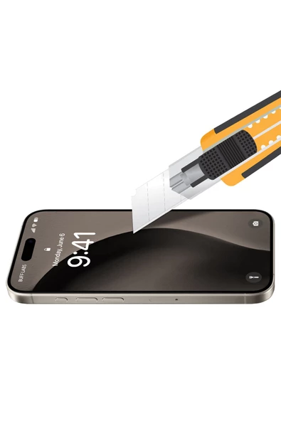 Buff iPhone 16 Pro Max Glass EasyFit Cam Ekran Koruyucu - Şeffaf - 5