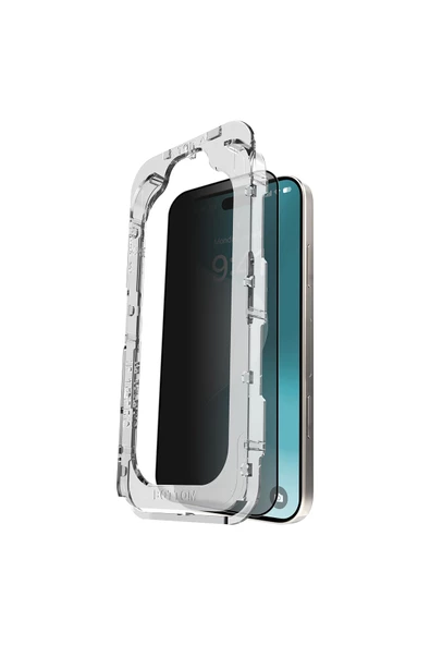 Buff iPhone 16 5D Privacy EasyFit Hayalet Ekran Koruyucu - Şeffaf - 3