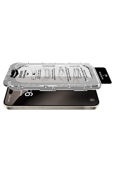 Buff iPhone 16 Pro Max Glass EasyFit Cam Ekran Koruyucu - Şeffaf - 4