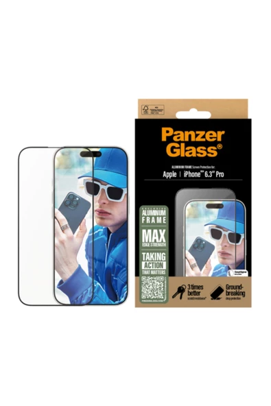 PanzerGlass iphone 16 pro aluminyum cerceve uwf ekran koruyucu