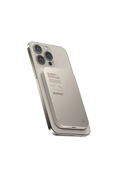 Momax Titanium Wireless Kablosuz Powerbank 5000mah Magsafe Uyumlu