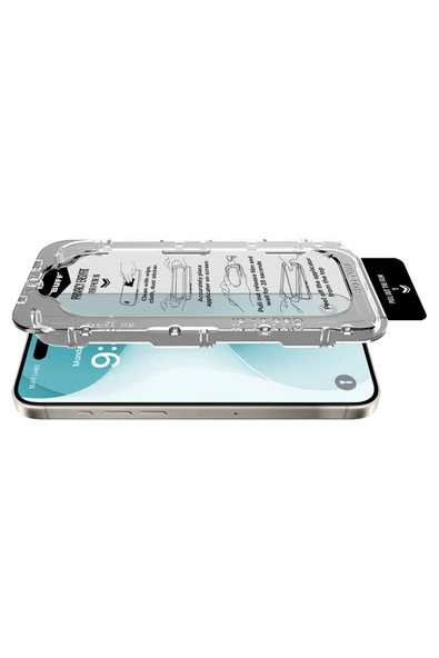 Buff iPhone 16 5D Privacy EasyFit Hayalet Ekran Koruyucu - Şeffaf - 4