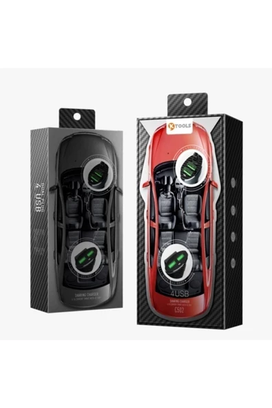 E-Tools Ktools 2+2 Multi 5.1a 4 Usb Araç Şarjı
