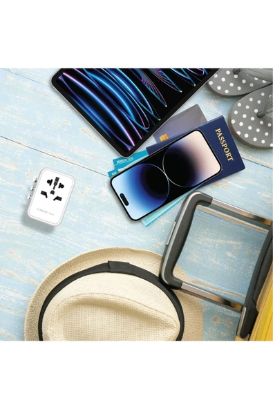 Momax 20W 1-World 5-Port AC Seyahat Piriz Dönüştürücü Charger (Beyaz) - 6