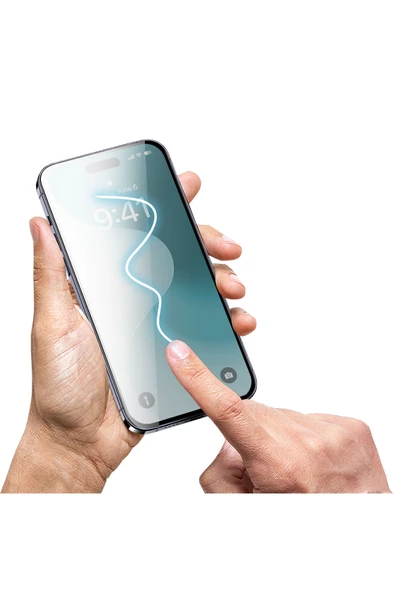 Buff iPhone 16 Glass EasyFit Cam Ekran Koruyucu - Şeffaf - 3