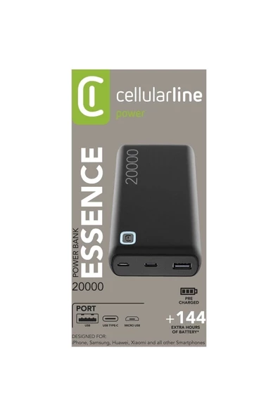 Cellular Line Cellularline Essence 20000 Powerbank-siyah