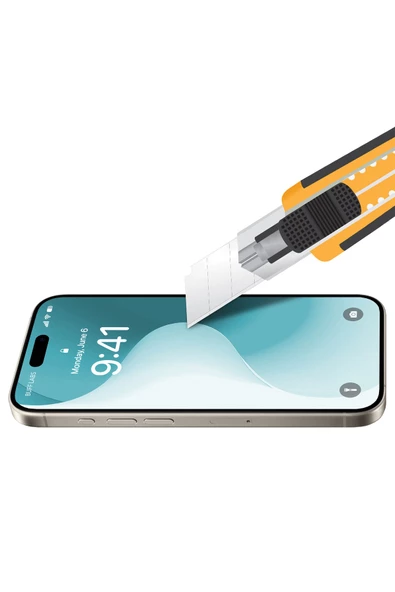 Buff iPhone 16 Glass EasyFit Cam Ekran Koruyucu - Şeffaf - 5