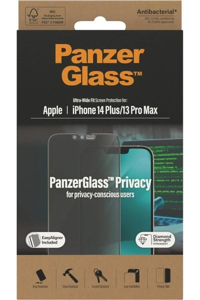 PanzerGlass Apple / Iphone 14 Plus/13 Pro Max Uyumlu Privacy Ekran Koruyucu