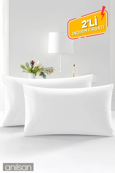 2'li Mikrofiber Antialerjik Yastık - 800gr, 50x70cm, Boncuk Silikon Dolgulu