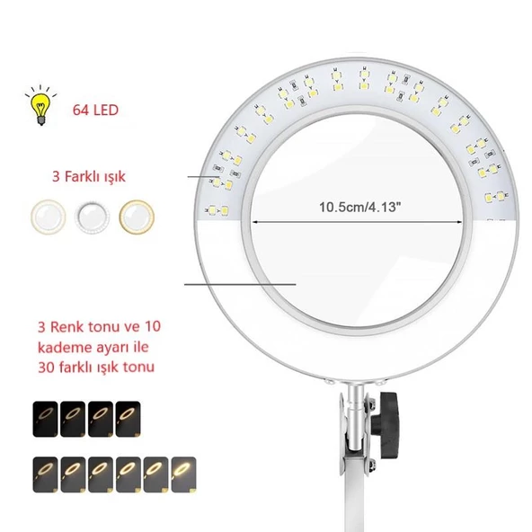 Valkyrie Katlanabilir Ayarlanabilir LED Işıklı Masaüstü Büyüteç - 11
