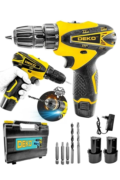 DEKO TURKEY Pro Speed 24v4 Ah Metal Şanzuman Çift Akülü Vidalama Armut Şarjlı Matkap 1 Yıl Garantili