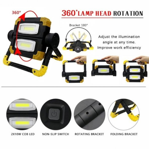 Barnetta BR S100 30W COB LED USB Projektör El Feneri - 7