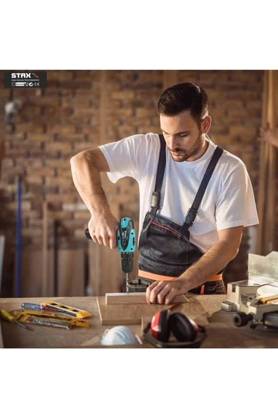 STAXX POWER 24 V 4 Ah Metal Dişli Şanzıman Çift Akülü Şarjlı Vidalama Matkap - 3