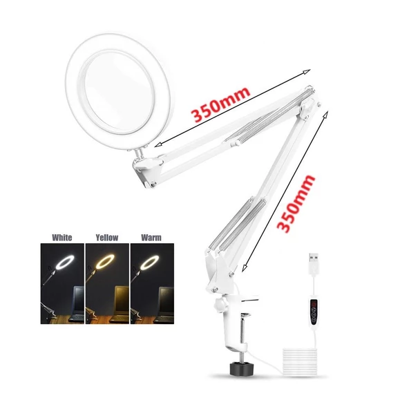 Valkyrie Katlanabilir Ayarlanabilir LED Işıklı Masaüstü Büyüteç - 6