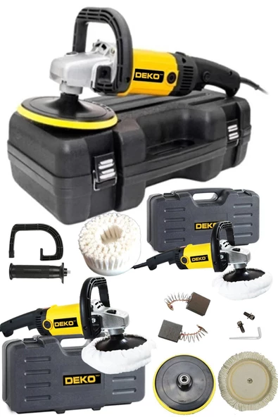 DEKO TURKEY Titanyum 1400w 180mm Devir Ayarlı Pasta Cila Polisaj Zımpara Makinası Çantalı Set + Fırça