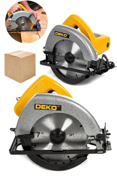 DEKO TURKEY Metal Dişli Sistem Şanzuman Bakır Motor Ahşap Sunta Kesme Daire Testere Makinesi 1400 Watt 185mm