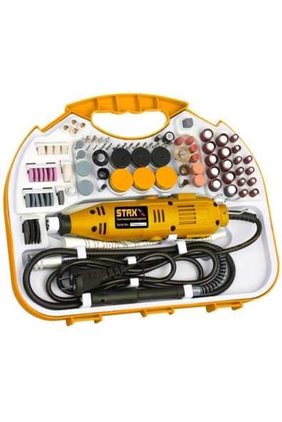 STAXX POWER 300 Parça 400 Watt 60.000 Rpm 6 Kademe Devirli Hobi Gravür Taşlama Zımpara Çantalı Set - 2