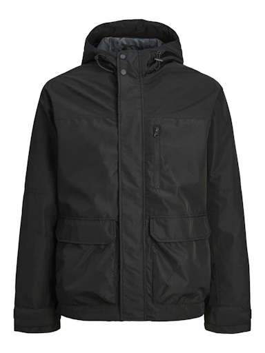 Jack Jones Erkek Siyah Kapüşonlu Spor Outdoor Ceket 12253569S - 3