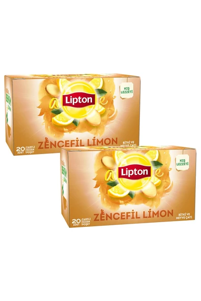 Lipton Zencefil Limon Bitki Çayı Süzen Poşet 2'li 20 x 2 G