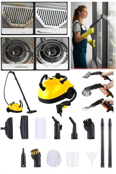DEKO TURKEY Derinlemesine Çok Amaçlı Buharlı Temizlik Makinası Cam Parke Mutfak Temizleme Nozüllü 2500W 13 Parça - 2