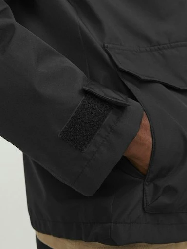 Jack Jones Erkek Siyah Kapüşonlu Spor Outdoor Ceket 12253569S - 9