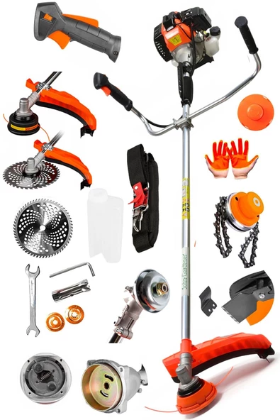 DEKO TURKEY EURO5 20HPX Motor Benzinli Yan Tip Tırpan Motoru Ot Biçme Tırpanı + Canavar Başlık - Kömürsüz Seri - 2
